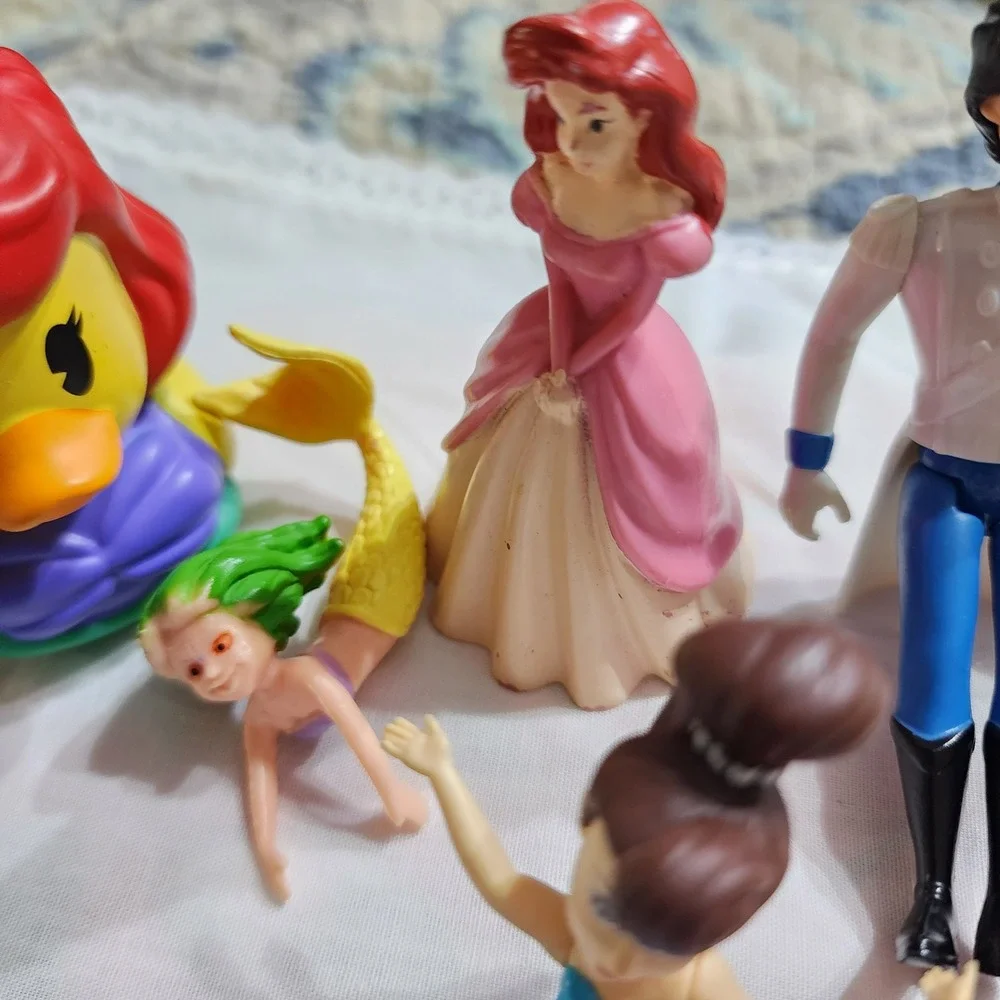 Disney The Little Mermaid Figure Lot Ariel King Triton Prince Eric Sisters Duck